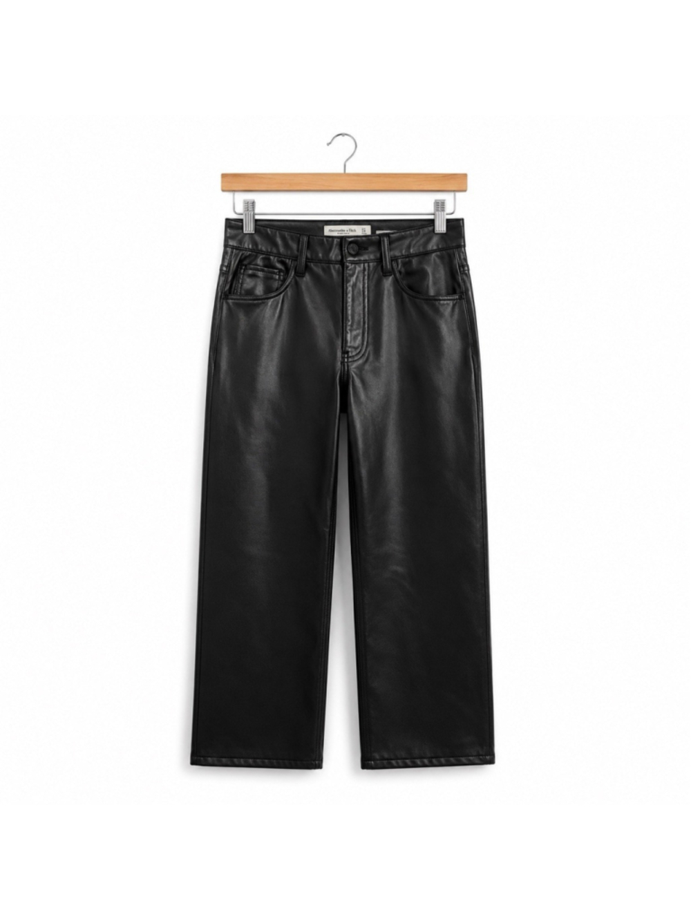 Abercrombie Ultra High Rise 90s Straight Vegan Leather Pant Curve Love 00